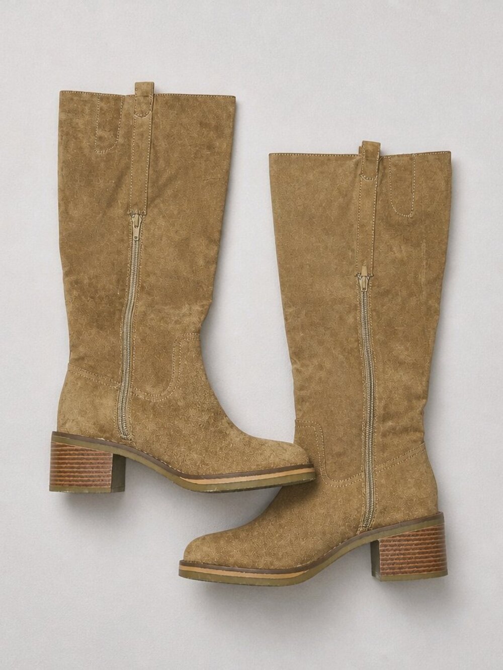 Kensie Women's Tan Knee-High Boots with Block Heel